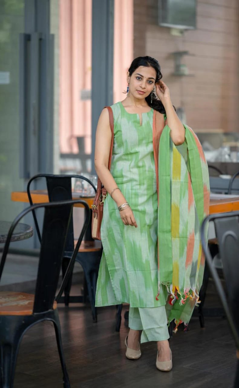 South Cotton Stitched Suit Set
