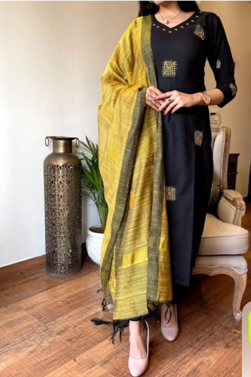 Cotton Embroidered Stitched Suit Set
