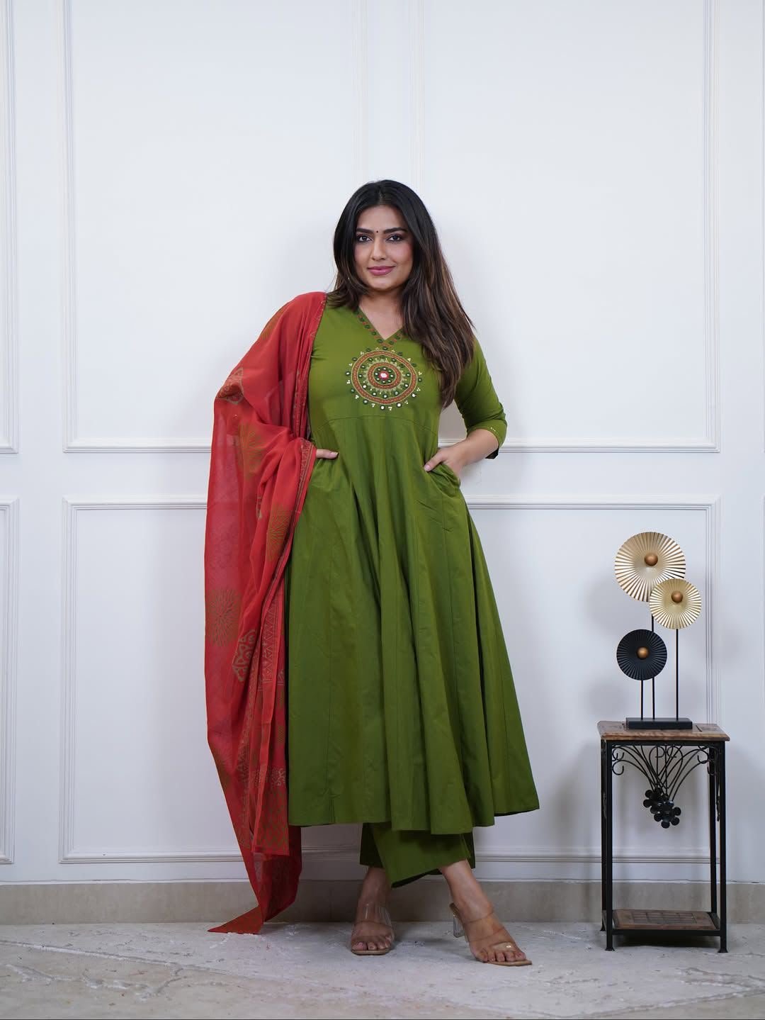 Cotton Embroidered Stitched Suit Set