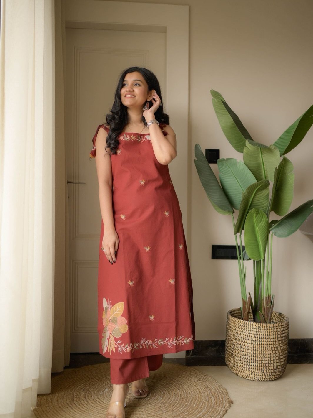 Cotton Flex Embroidered Stitched Suit Set