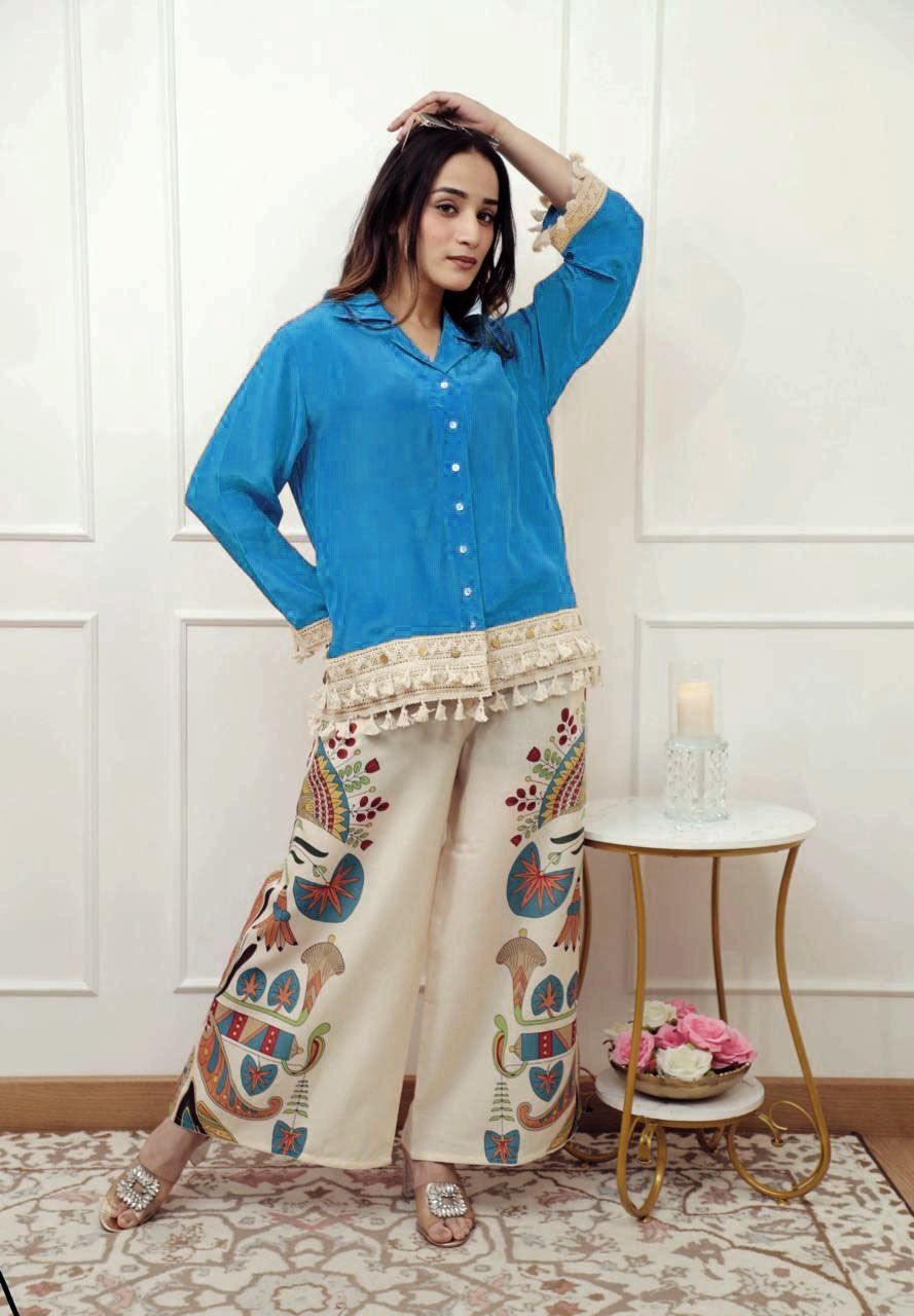 Cotton Embroidered Cord Set