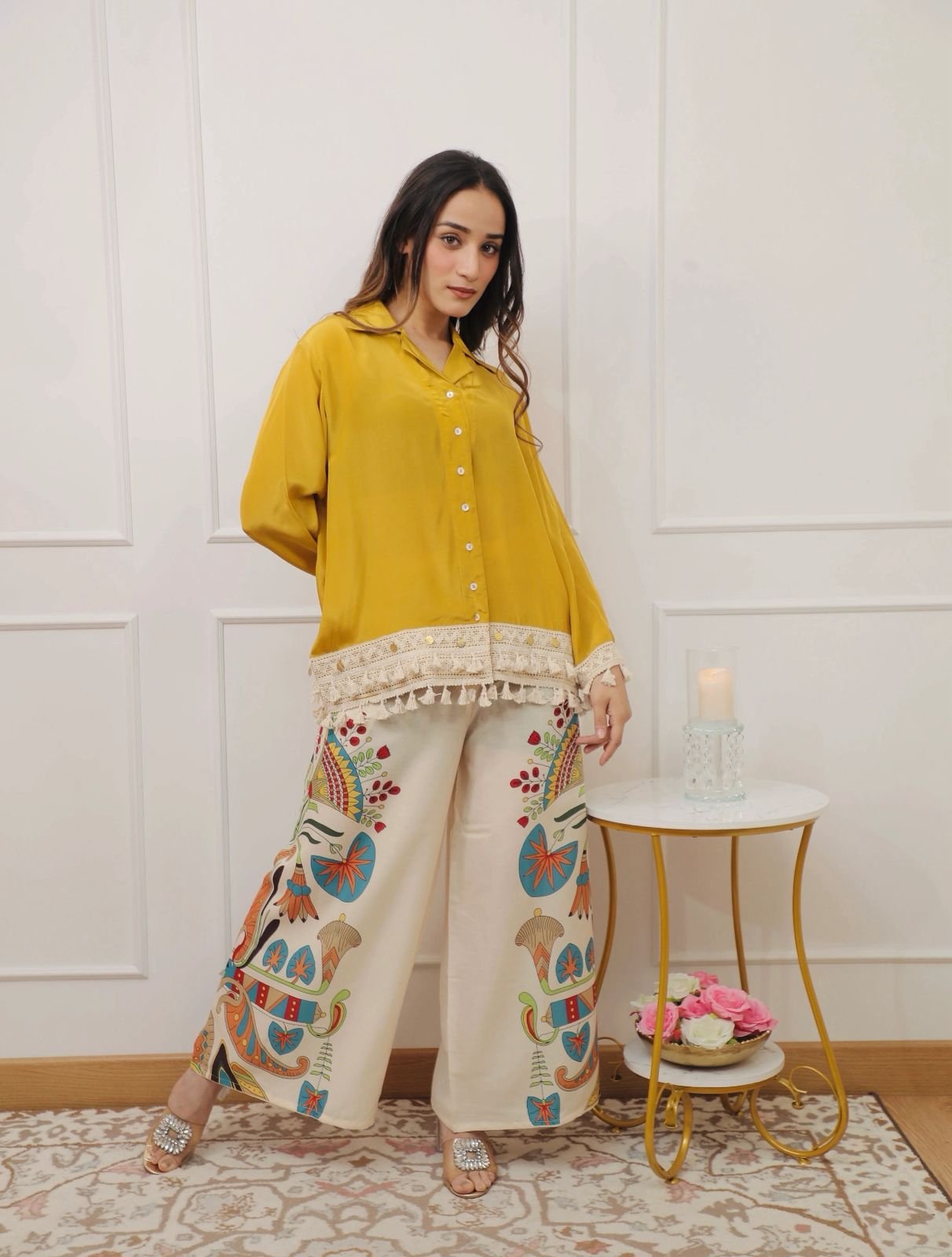 Cotton Embroidered Cord Set
