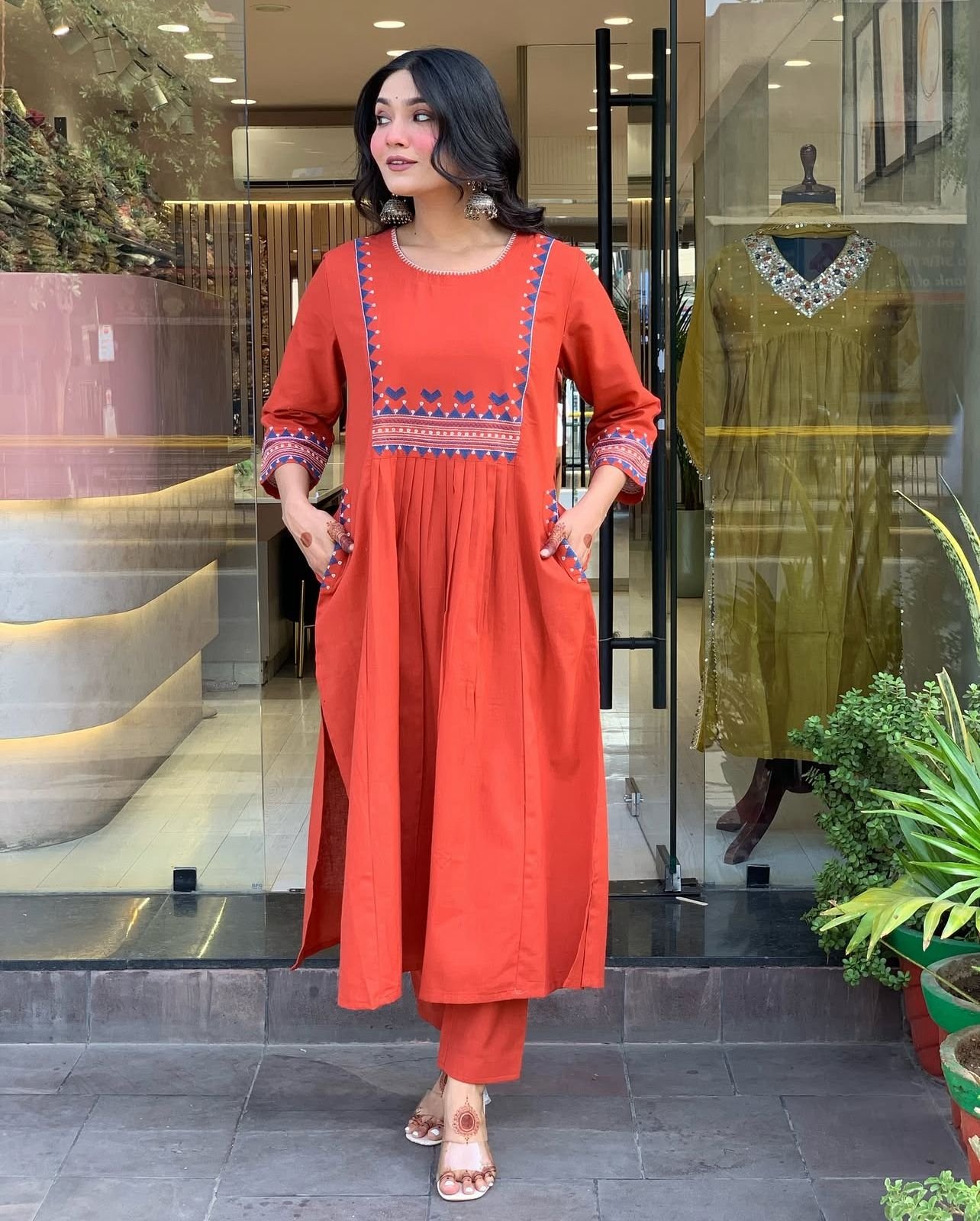 Cotton Embroidered Cord Set