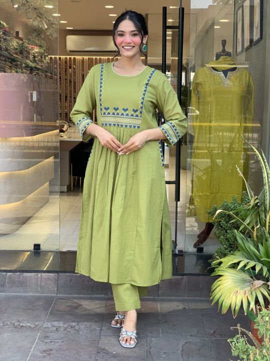 Cotton Embroidered Cord Set