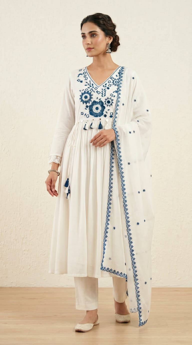 Cotton Embroidered Stitched Suit Set