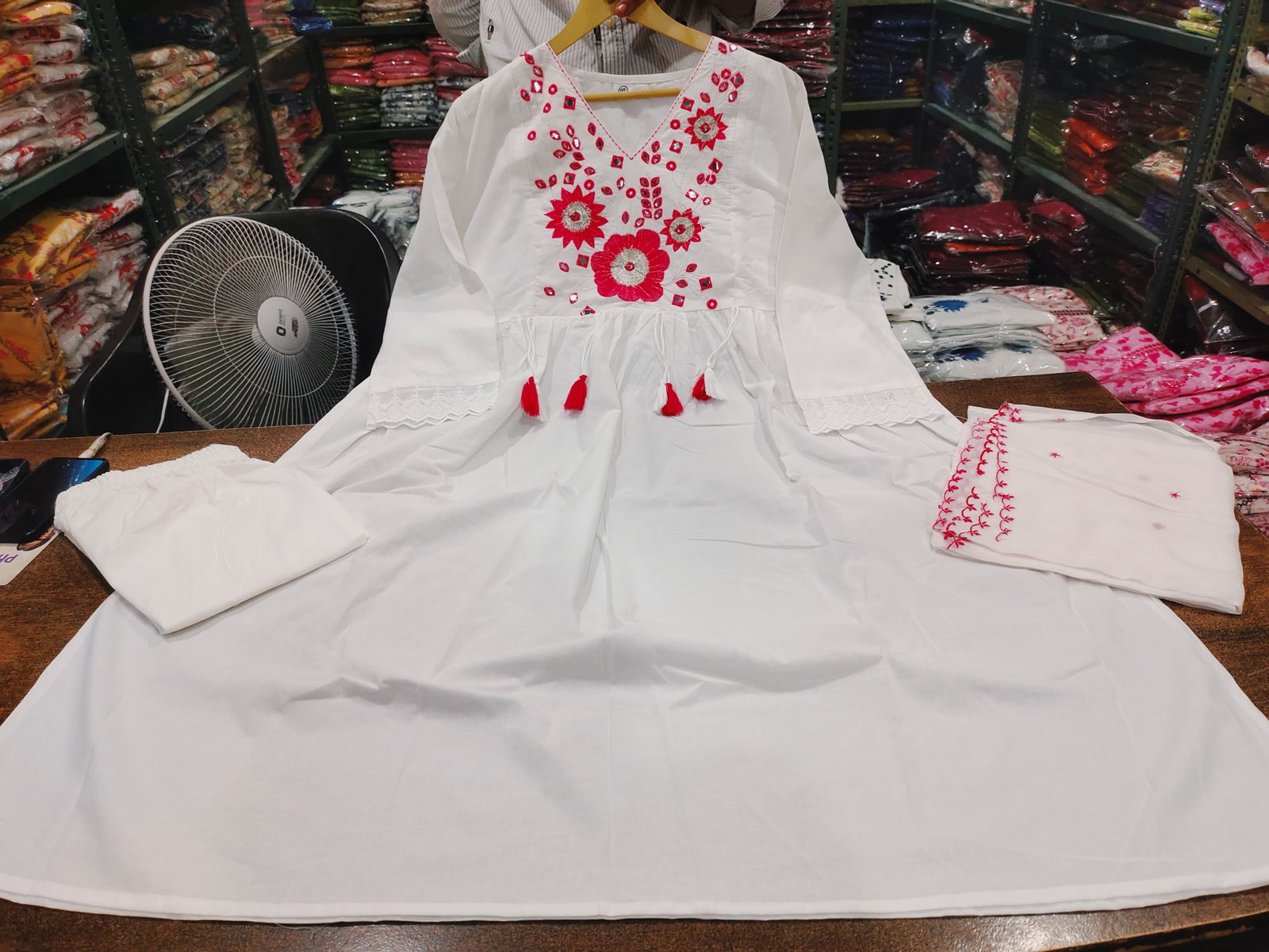 Cotton Embroidered Stitched Suit Set