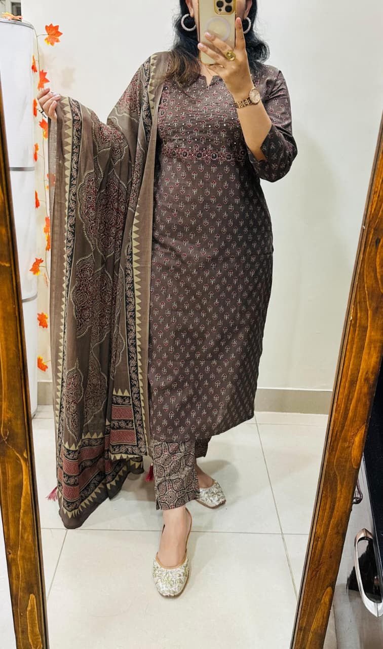 Cotton Printed Stitched Suit Set