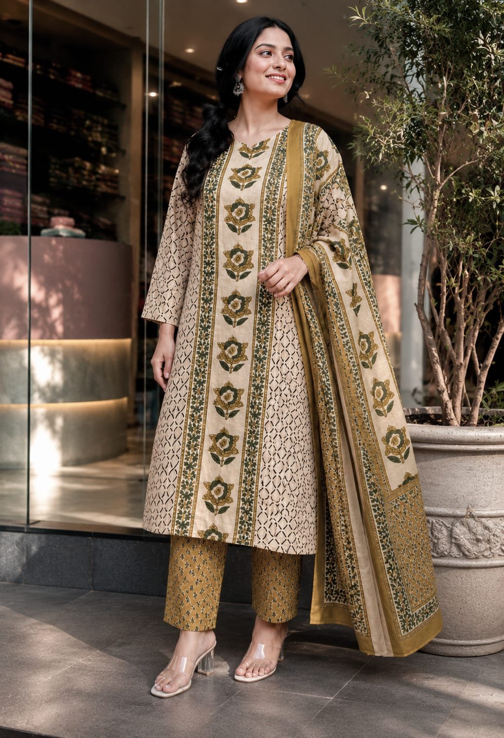 Cotton Printed Stitched Suit Set
