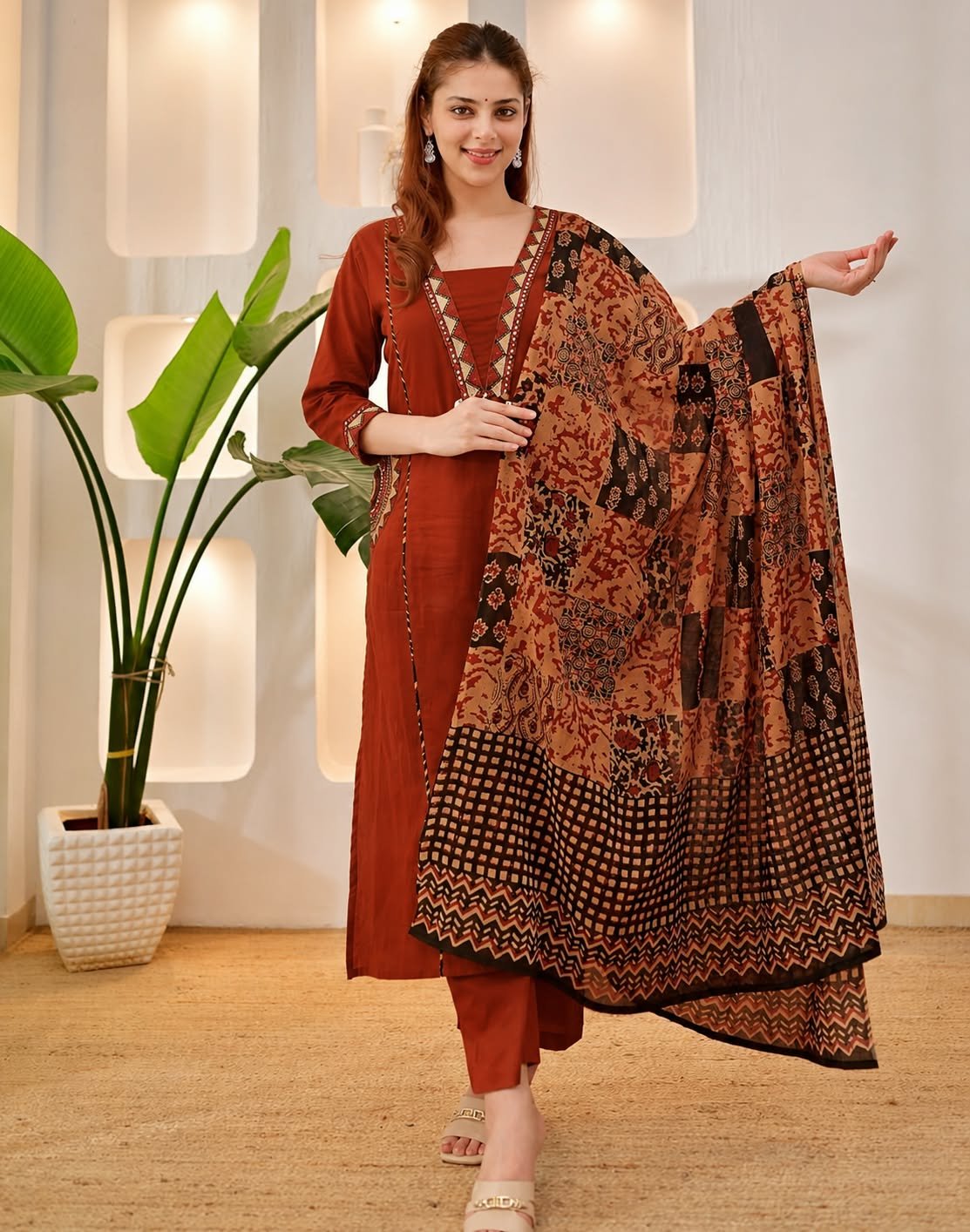 Cotton Embroidered Stitched Suit Set