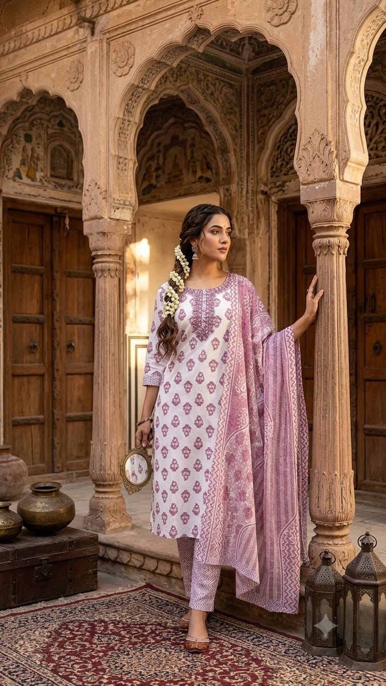 Cotton Printed Stitched Suit Set 60*40