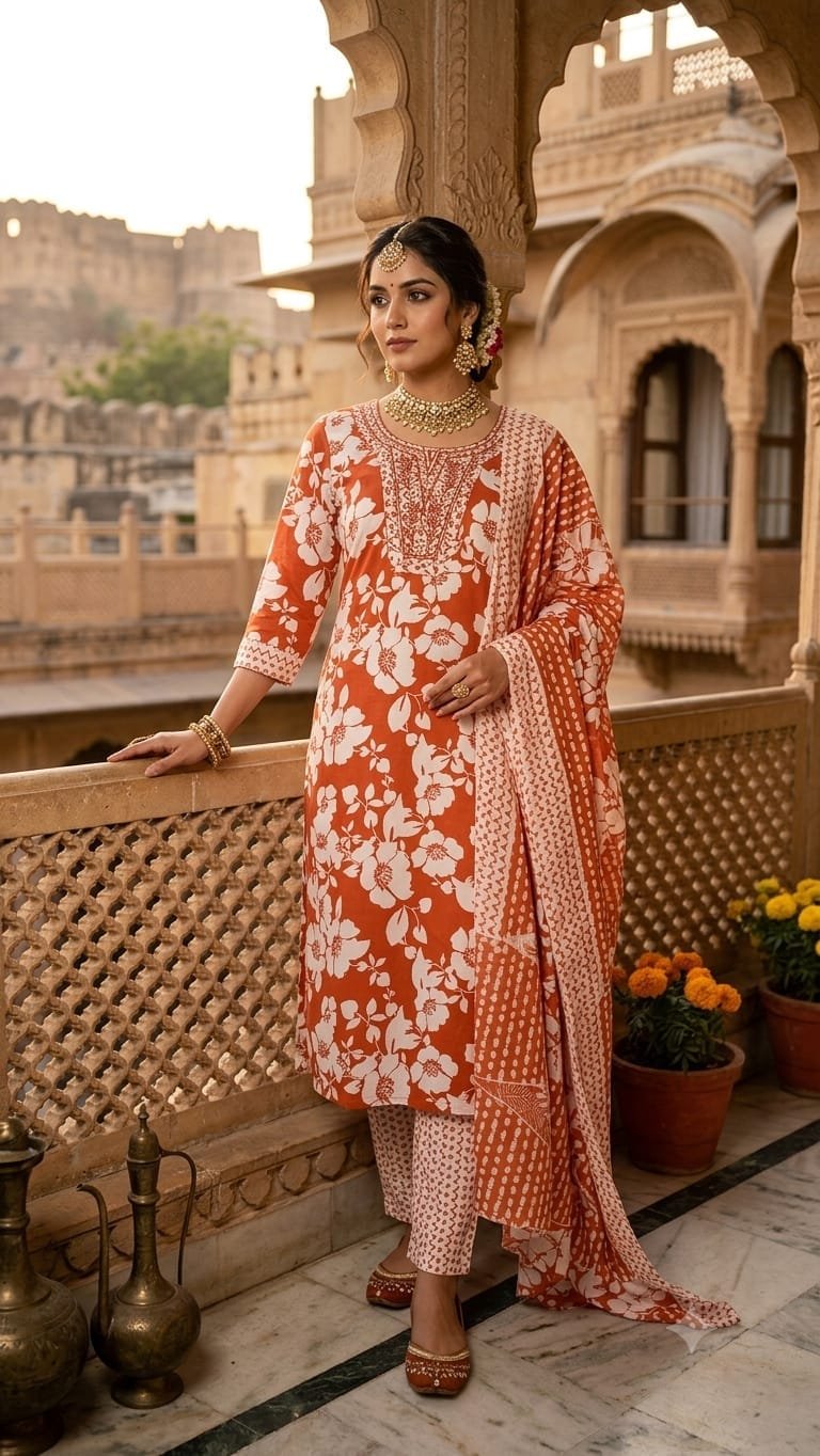 Cotton Printed Stitched Suit Set 60*40