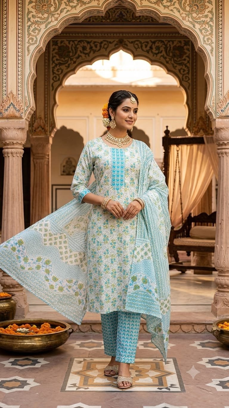 Cotton Printed Stitched Suit Set 60*40