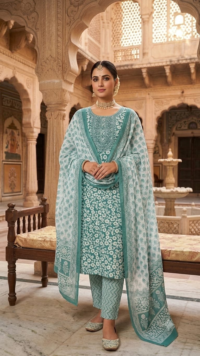 Cotton Printed Stitched Suit Set 60*40