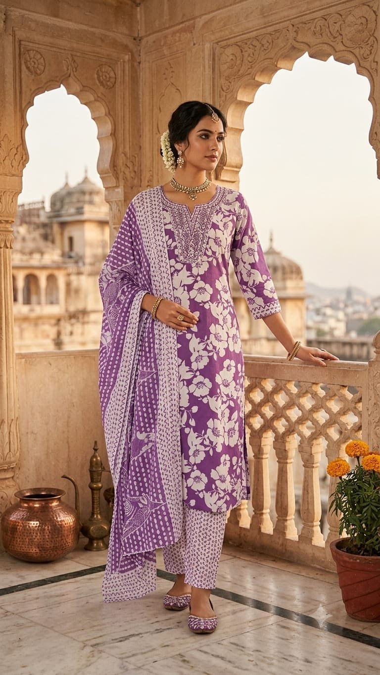 Cotton Printed Stitched Suit Set 60*40