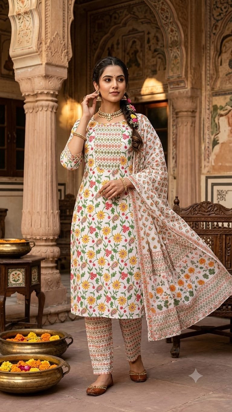 Cotton Printed Stitched Suit Set 60*40