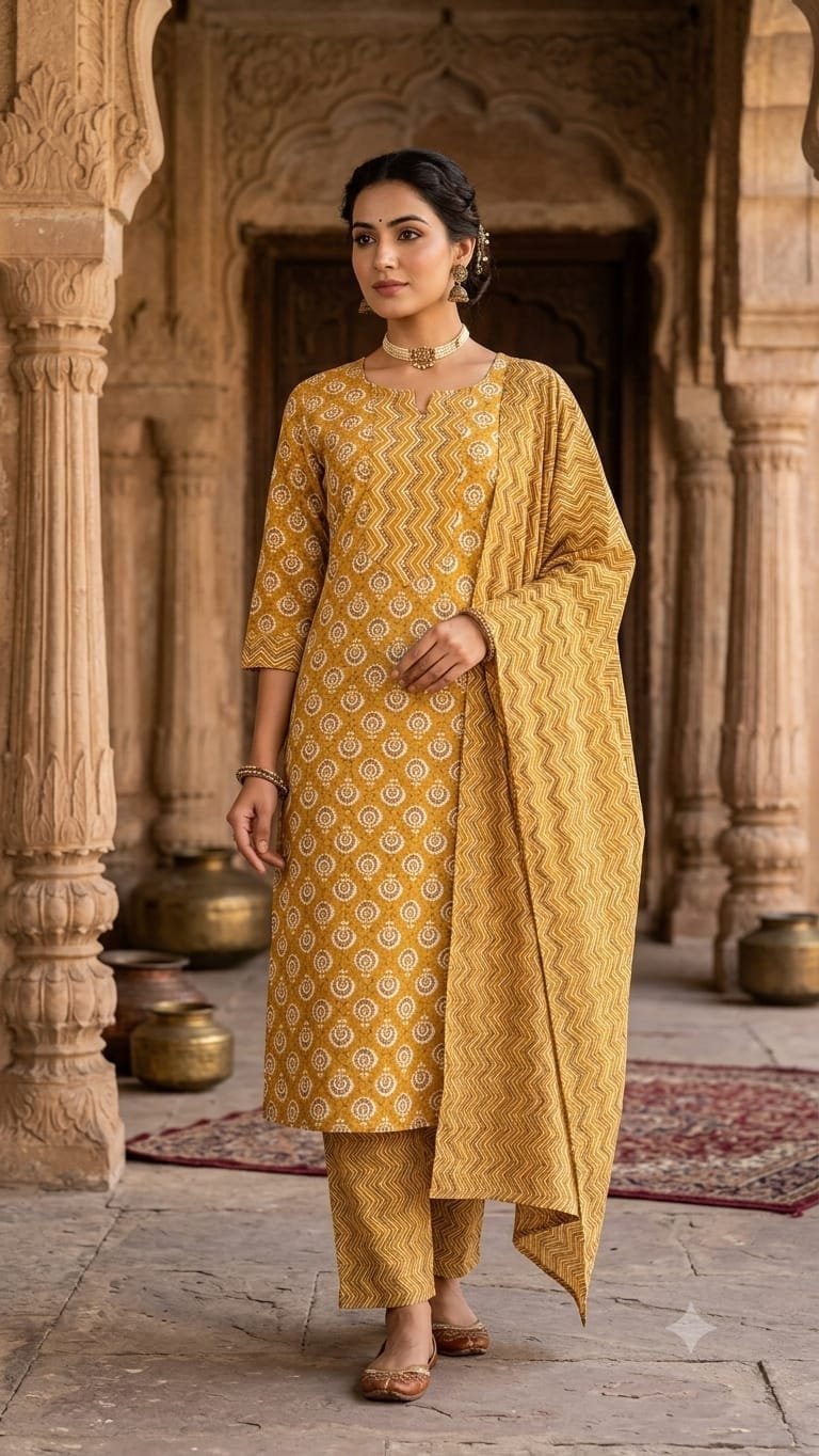 Cotton Printed Stitched Suit Set 60*40
