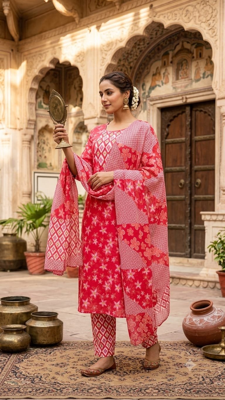 Cotton Printed Stitched Suit Set 60*40