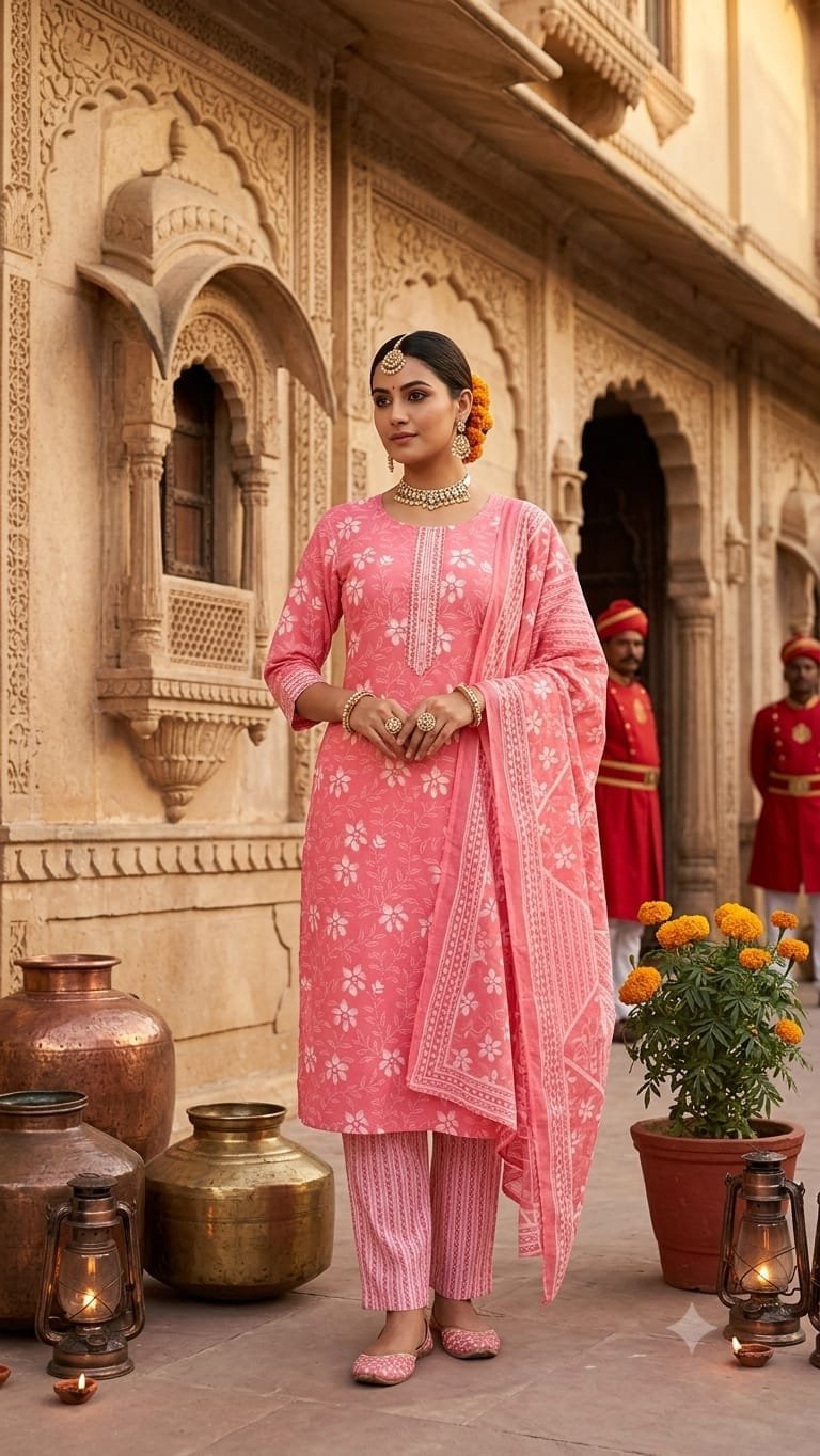 Cotton Printed Stitched Suit Set 60*40