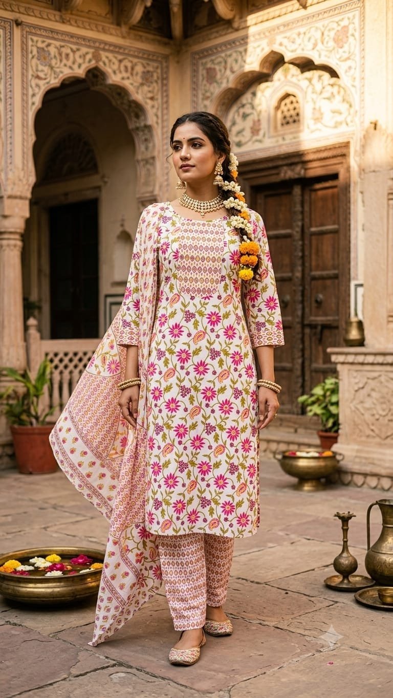 Cotton Printed Stitched Suit Set 60*40