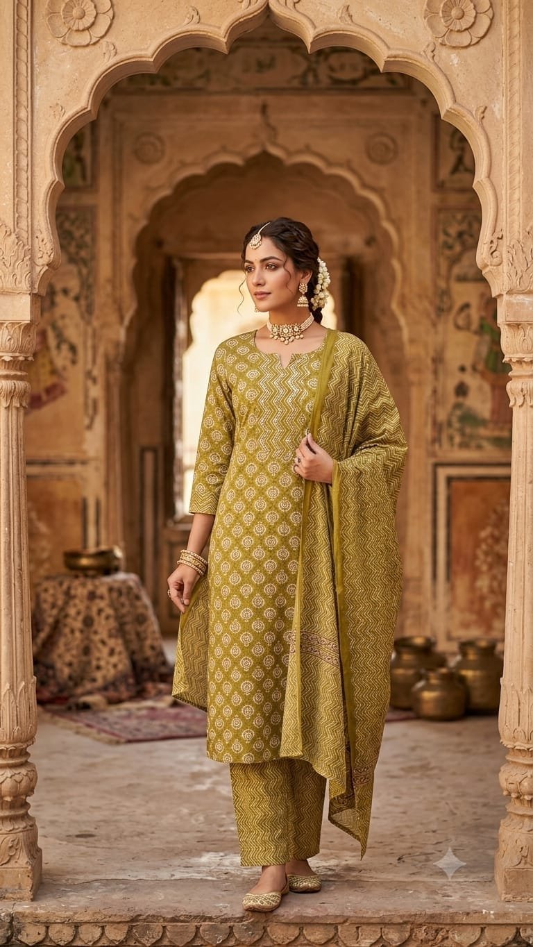 Cotton Printed Stitched Suit Set 60*40