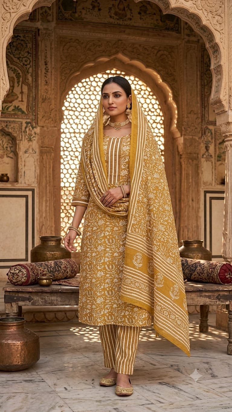 Cotton Printed Stitched Suit Set 60*40