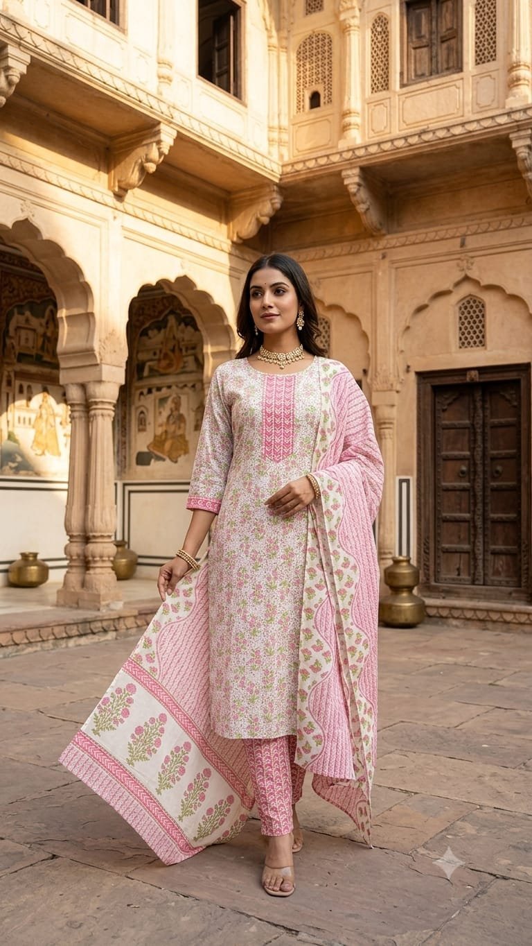 Cotton Printed Stitched Suit Set 60*40