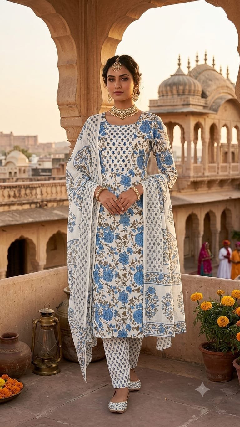 Cotton Printed Stitched Suit Set 60*40