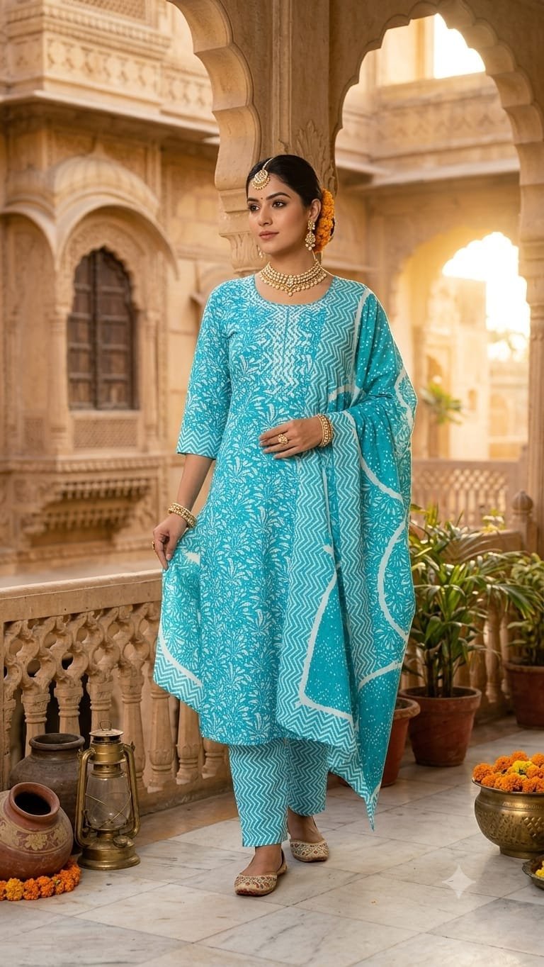 Cotton Printed Stitched Suit Set 60*40