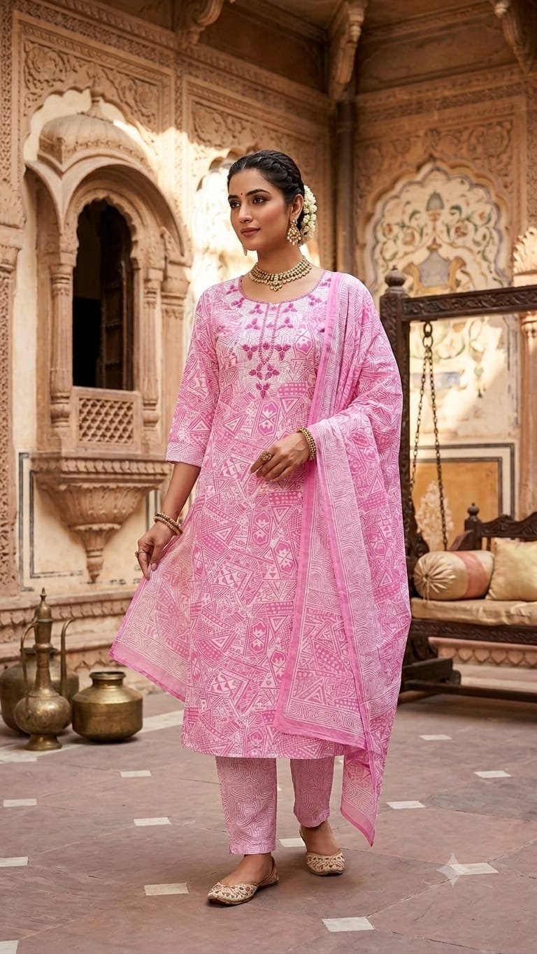 Cotton Printed Stitched Suit Set 60*40