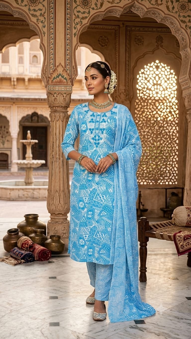 Cotton Printed Stitched Suit Set 60*40