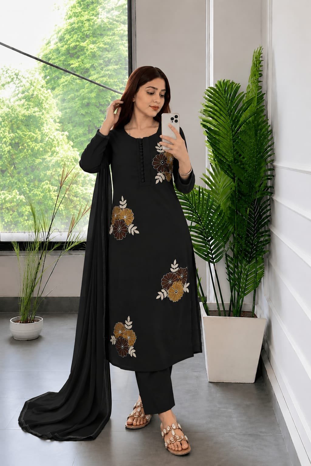 Cotton Embroidered Stitched Suit