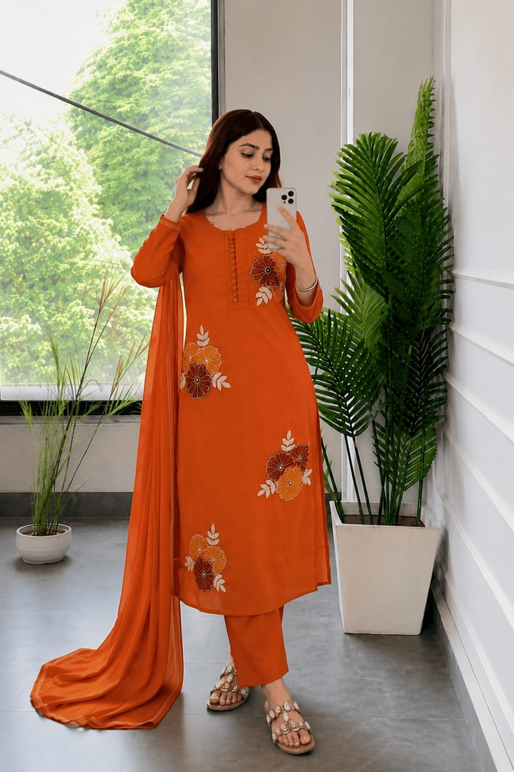Cotton Embroidered Stitched Suit