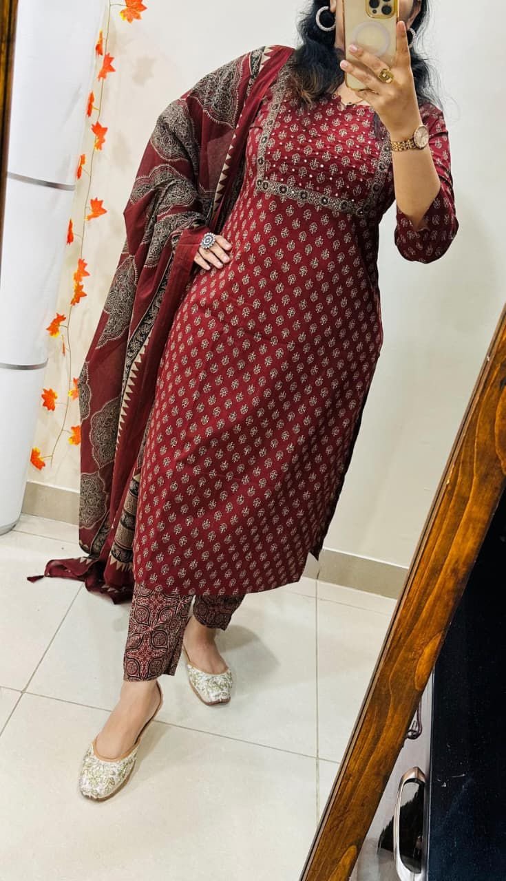 Cotton Printed Stitched Suit Set