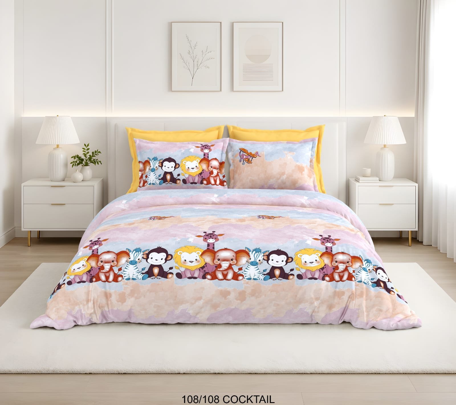Cotton Printed Double Bedsheet 108*108