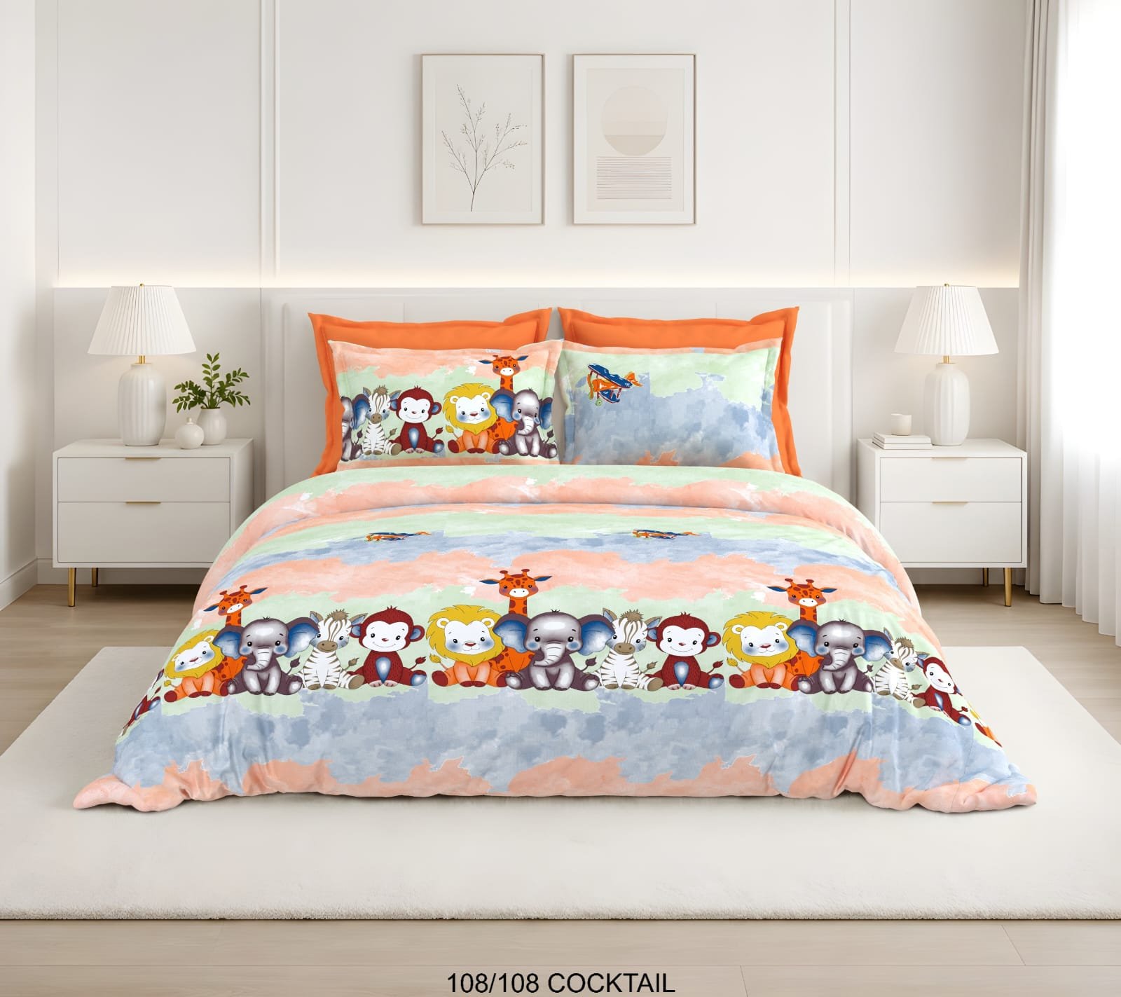 Cotton Printed Double Bedsheet 108*108