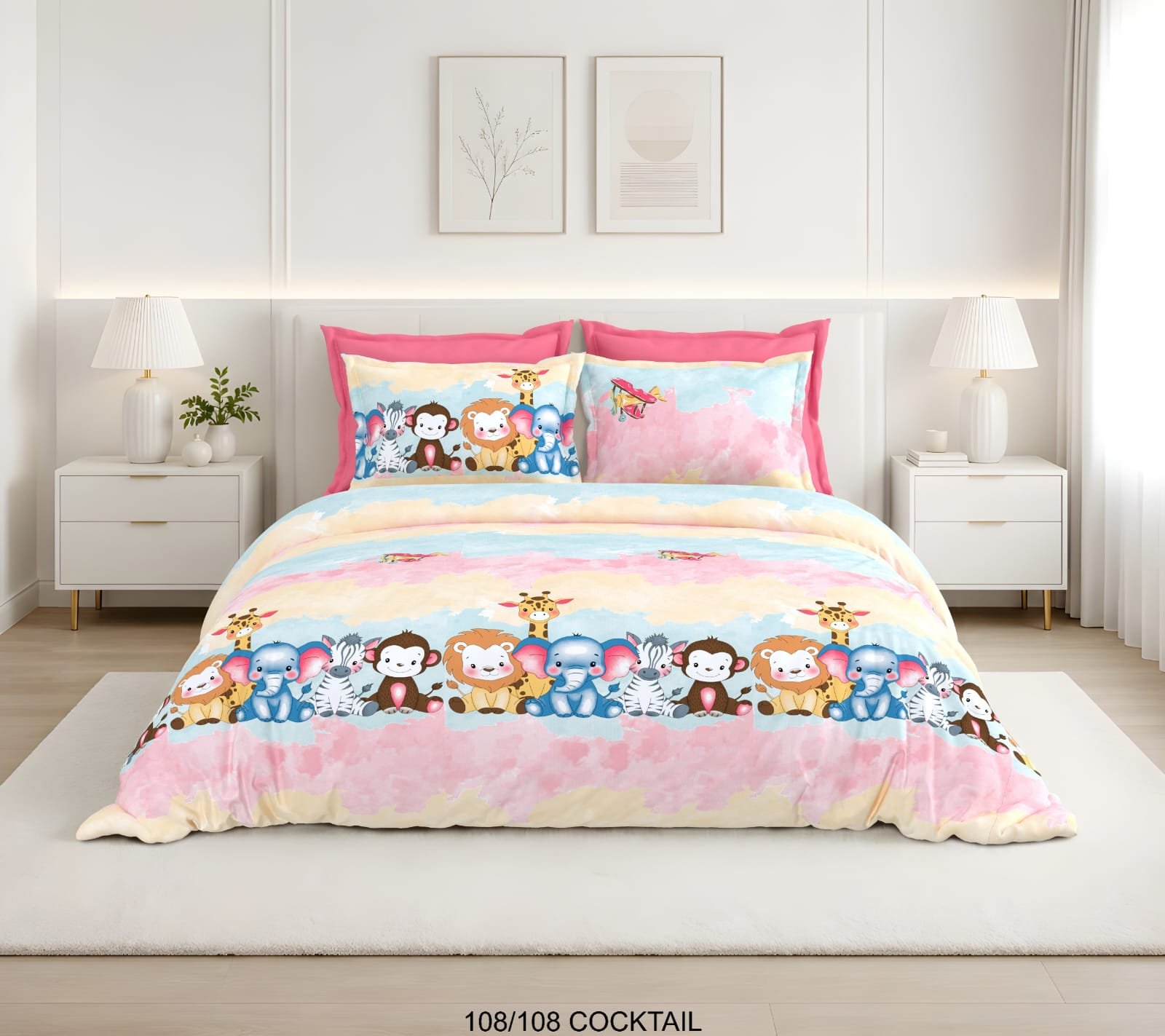 Cotton Printed Double Bedsheet 108*108