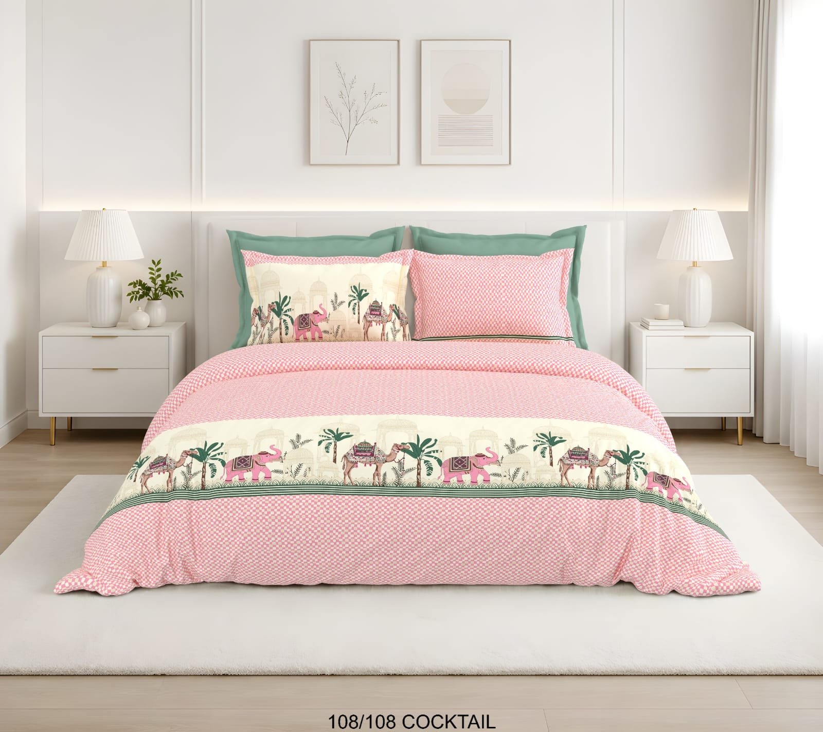 Cotton Printed Double Bedsheet 108*108