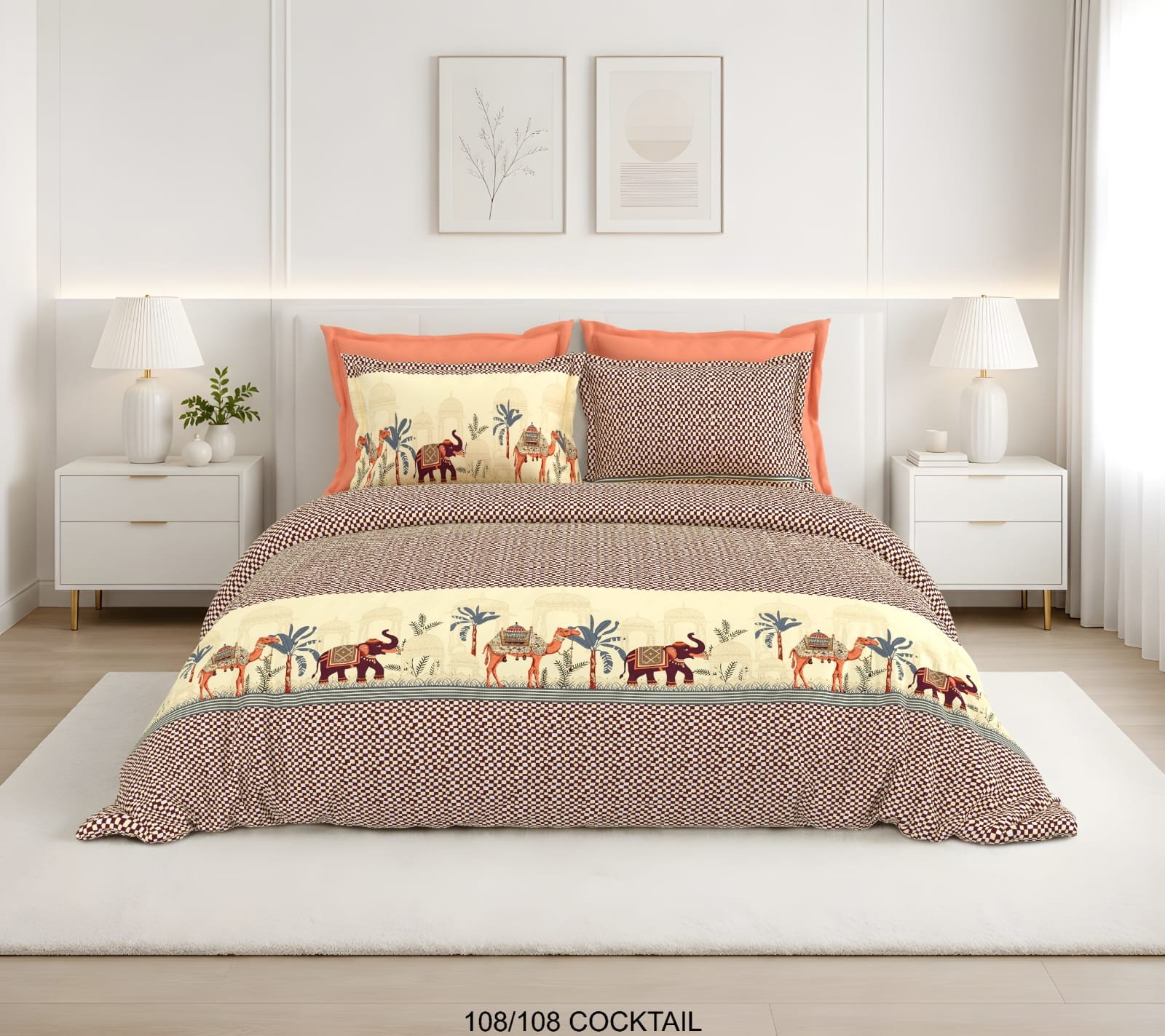 Cotton Printed Double Bedsheet 108*108