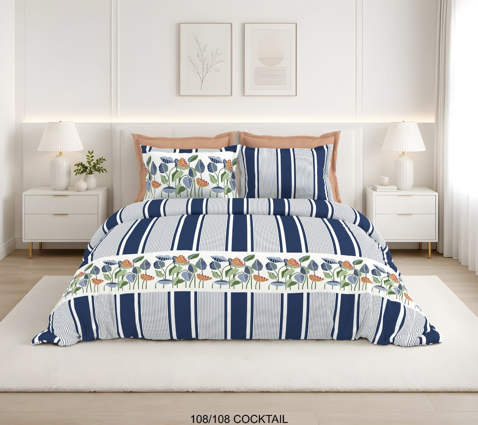 Cotton Printed Double Bedsheet 108*108