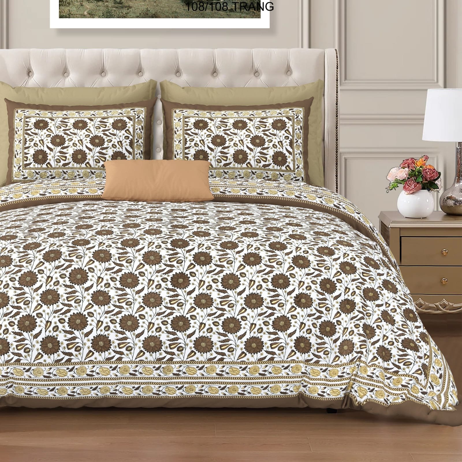 Cotton Printed Double Bedsheet 108*108