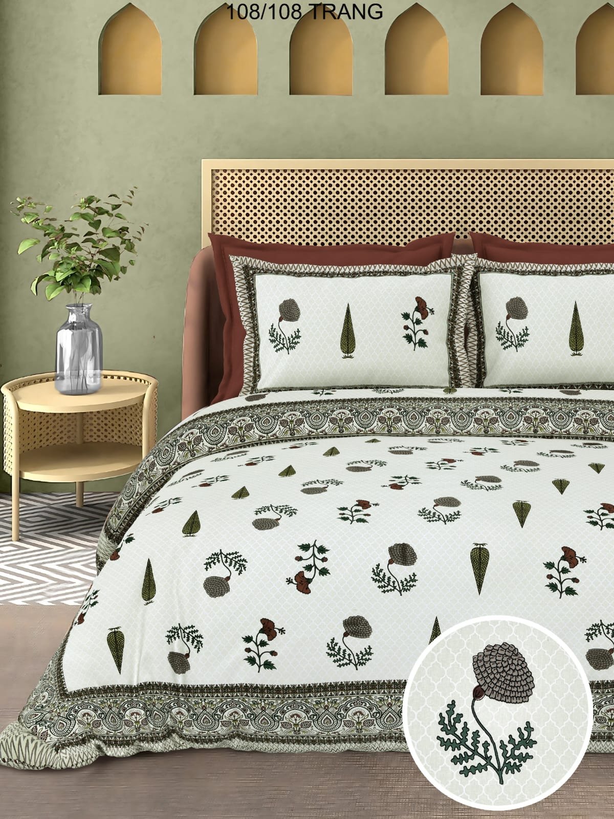 Cotton Printed Double Bedsheet 108*108