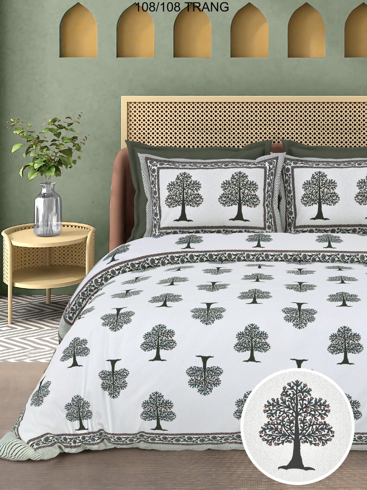 Cotton Printed Double Bedsheet 108*108