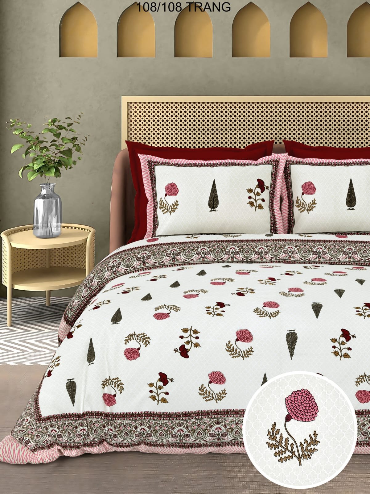 Cotton Printed Double Bedsheet 108*108