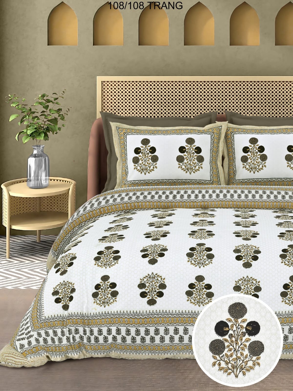 Cotton Printed Double Bedsheet 108*108