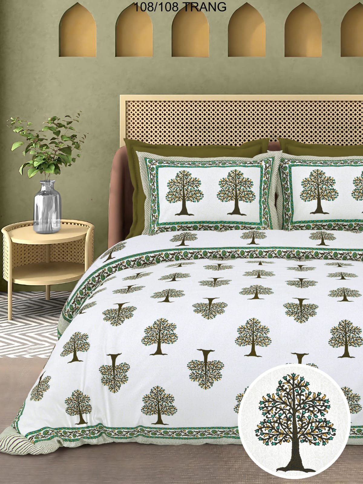 Cotton Printed Double Bedsheet 108*108