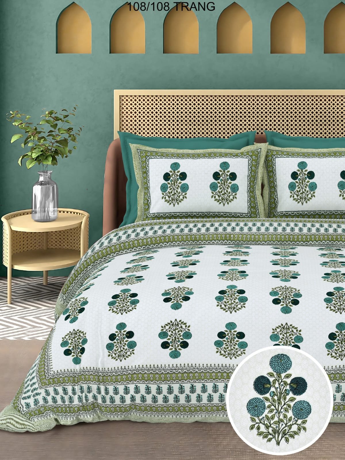 Cotton Printed Double Bedsheet 108*108