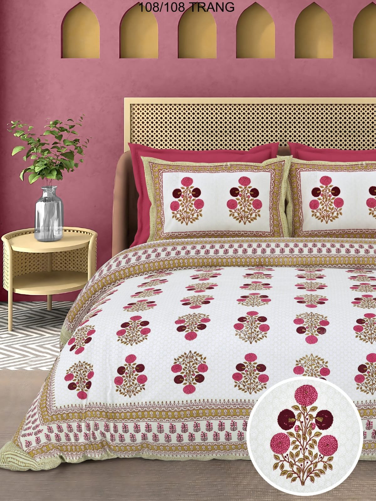 Cotton Printed Double Bedsheet 108*108