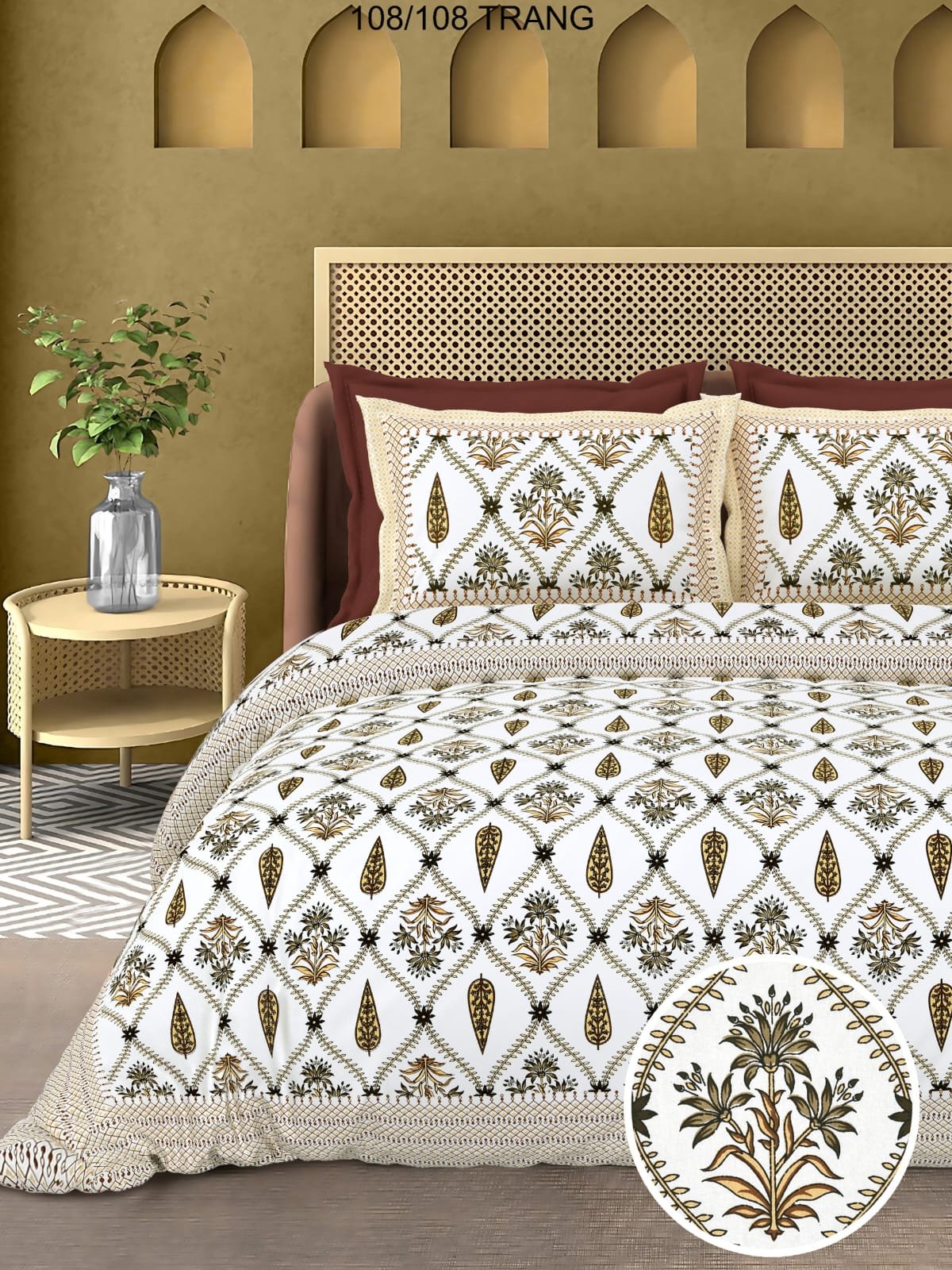 Cotton Printed Double Bedsheet 108*108
