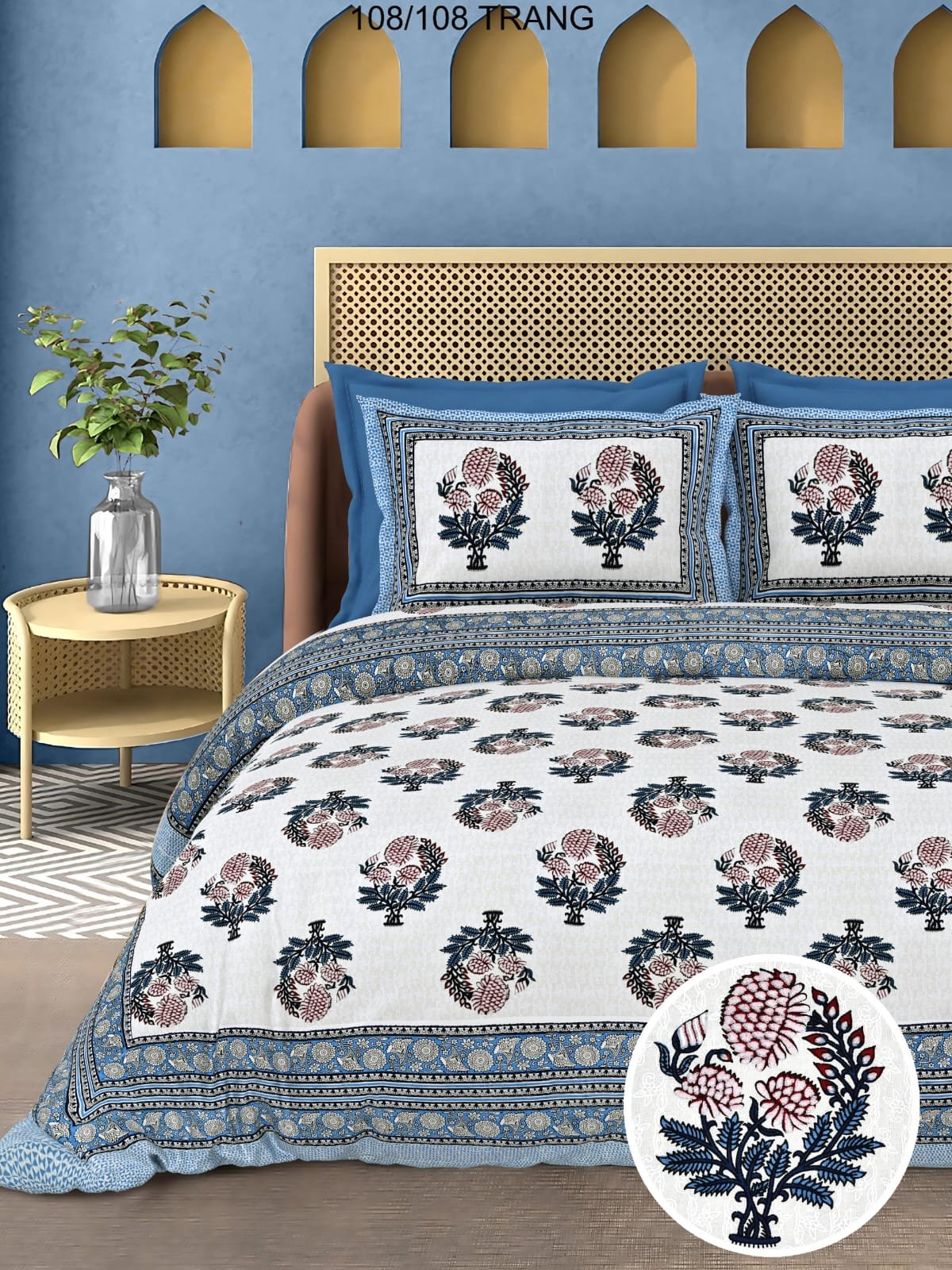 Cotton Printed Double Bedsheet 108*108