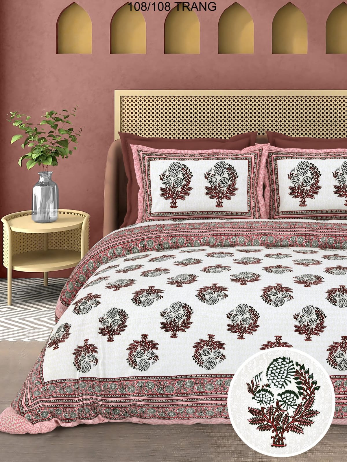 Cotton Printed Double Bedsheet 108*108
